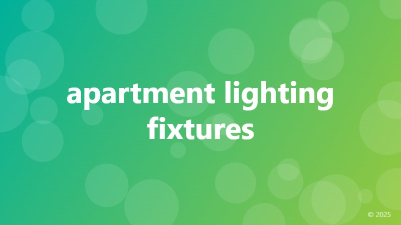 apartment lighting fixtures