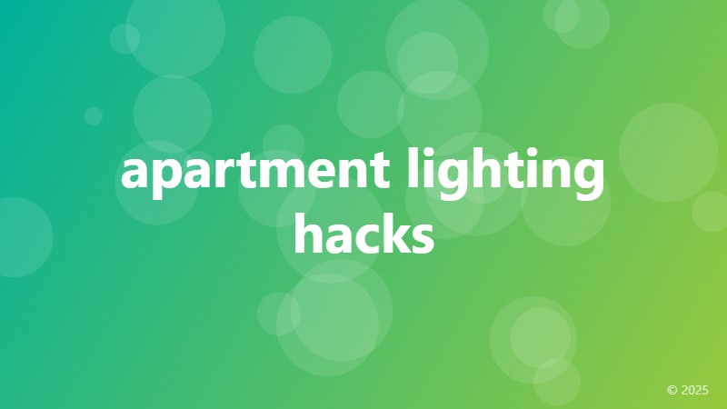apartment lighting hacks