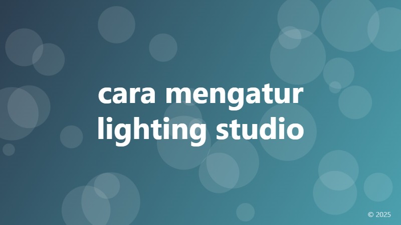 cara mengatur lighting studio