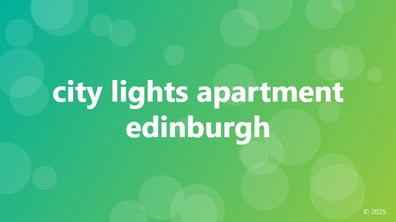 city lights apartment edinburgh