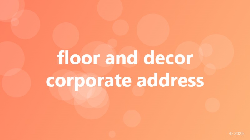 floor and decor corporate address