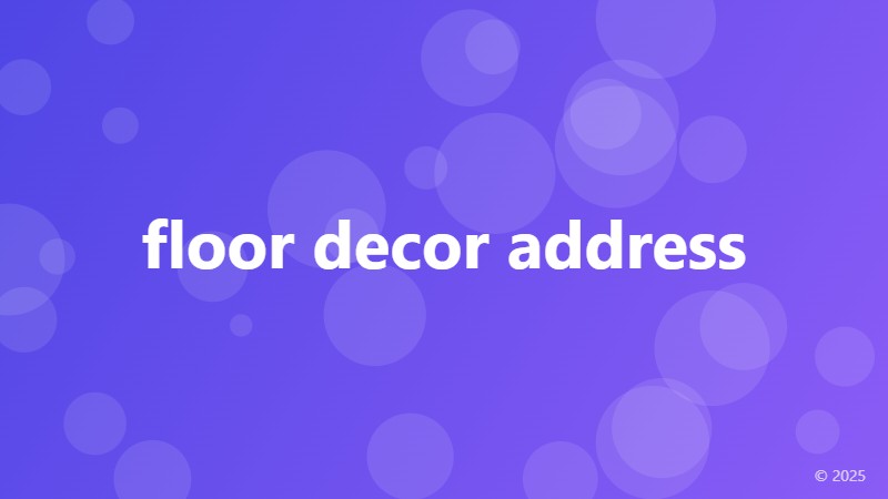 floor decor address