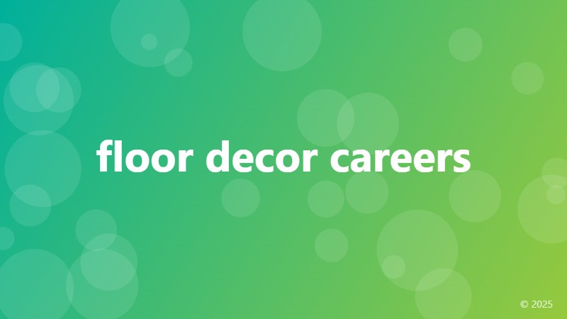 floor decor careers