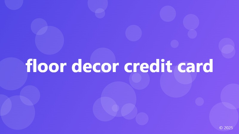floor decor credit card