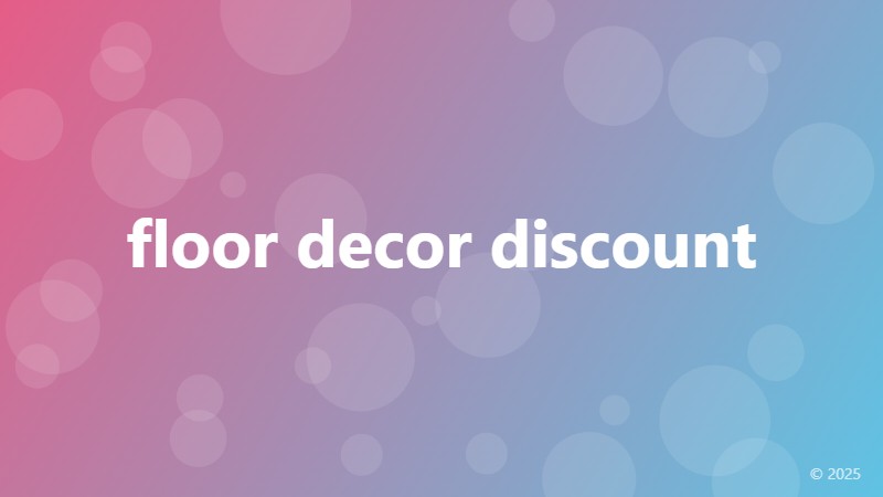 floor decor discount