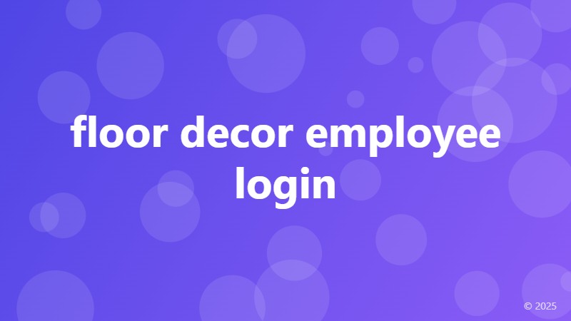 floor decor employee login
