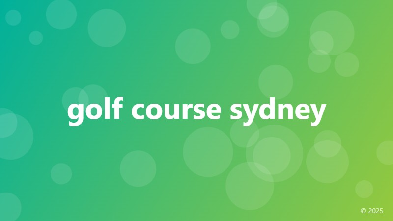 golf course sydney