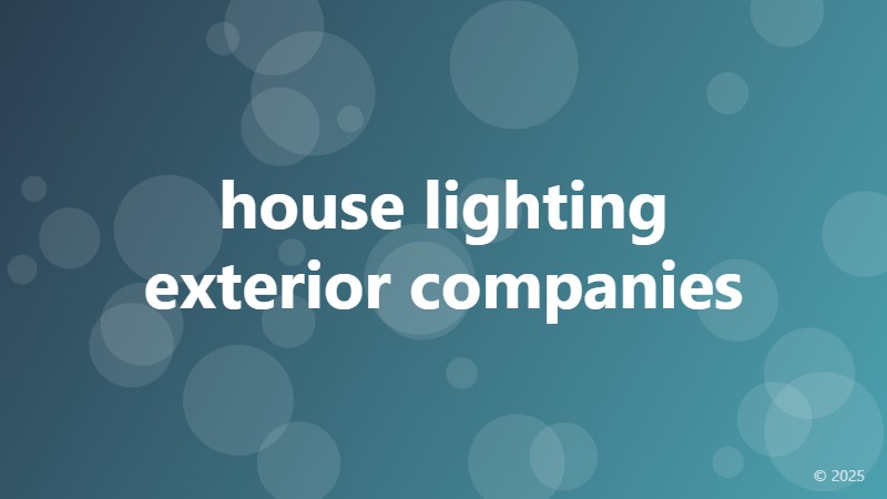 house lighting exterior companies