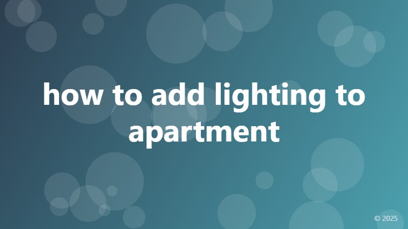 how to add lighting to apartment