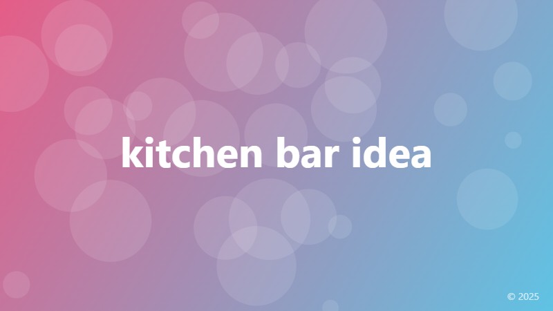 kitchen bar idea