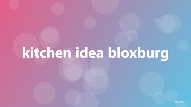 kitchen idea bloxburg