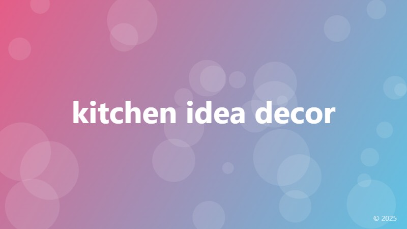 kitchen idea decor