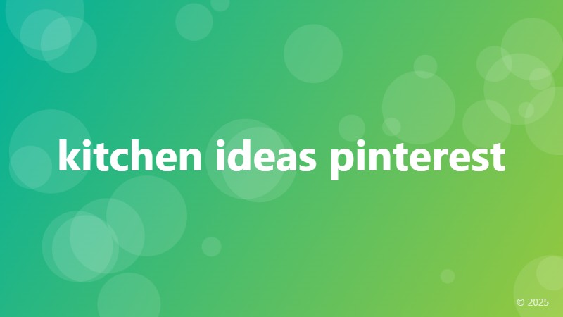 kitchen ideas pinterest