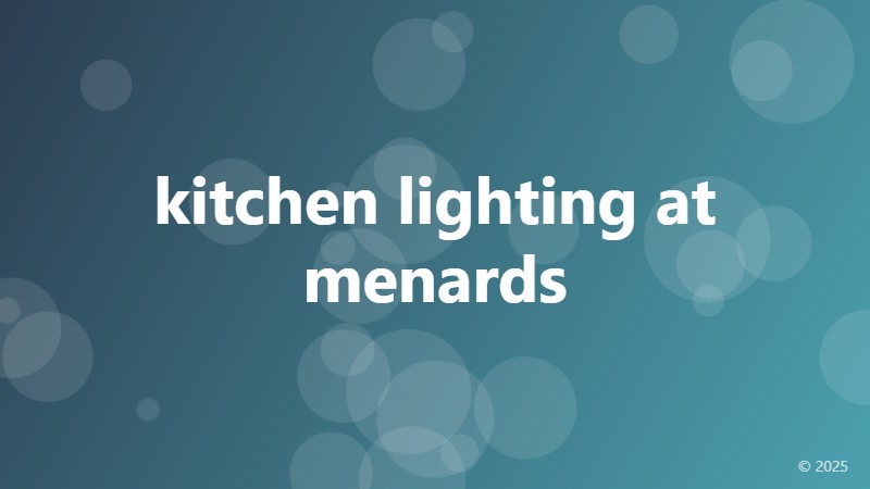 kitchen lighting at menards