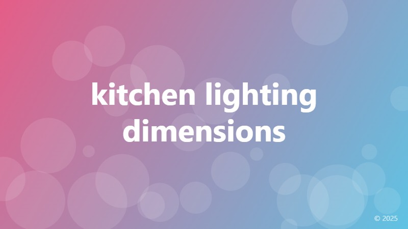 kitchen lighting dimensions