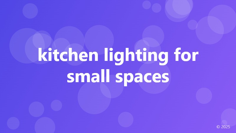 kitchen lighting for small spaces