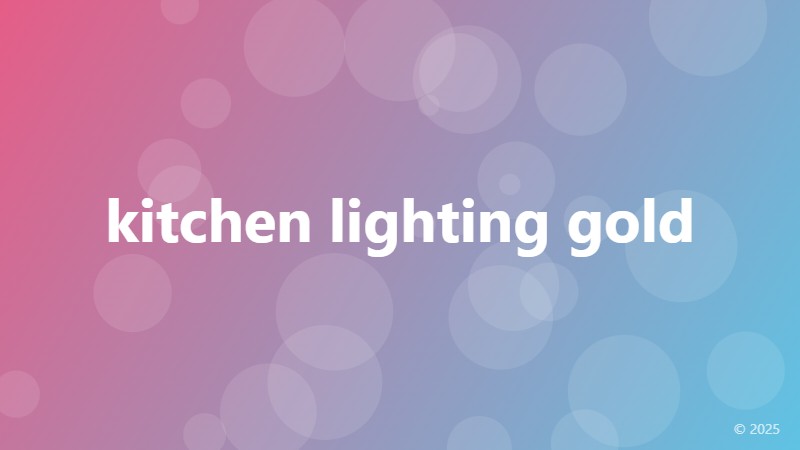 kitchen lighting gold