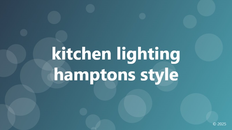 kitchen lighting hamptons style