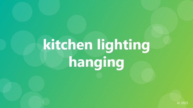 kitchen lighting hanging