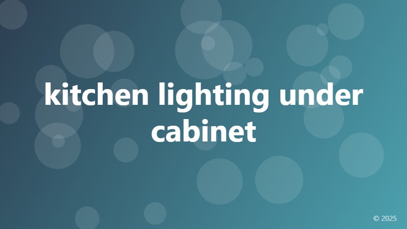 kitchen lighting under cabinet