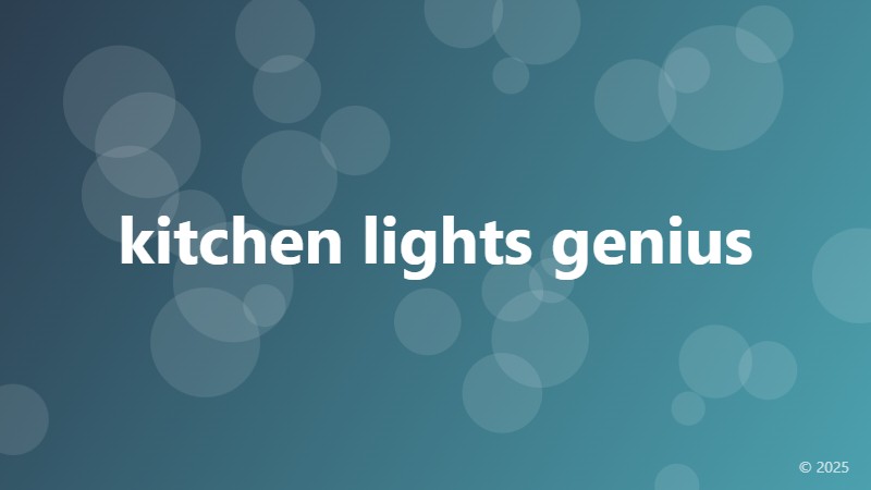 kitchen lights genius