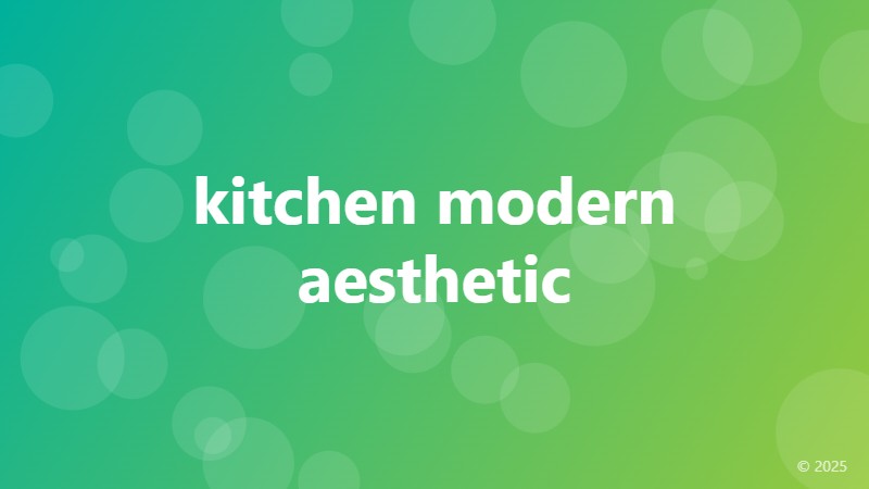 kitchen modern aesthetic