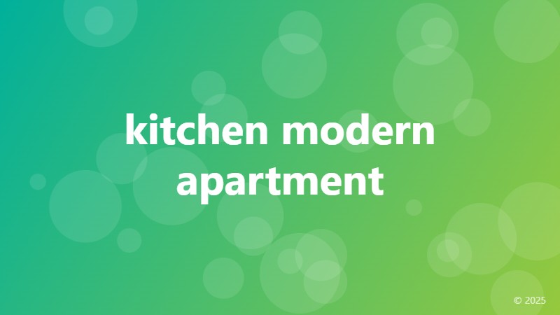 kitchen modern apartment
