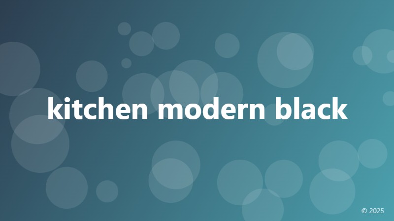 kitchen modern black