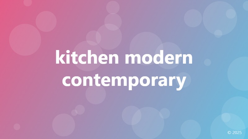 kitchen modern contemporary