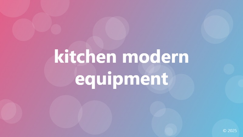 kitchen modern equipment
