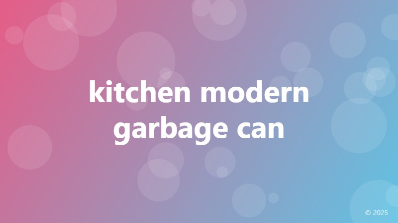 kitchen modern garbage can