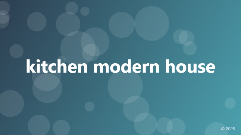 kitchen modern house