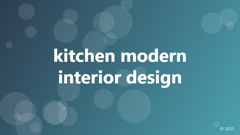 kitchen modern interior design
