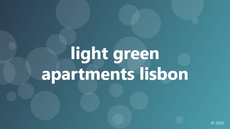 light green apartments lisbon