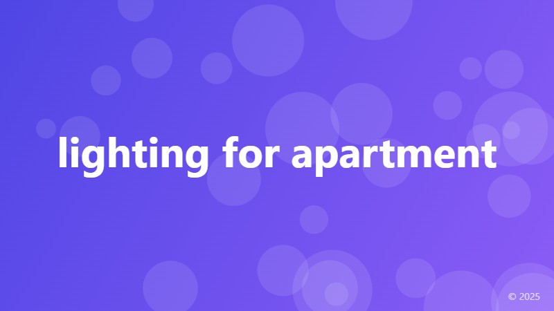 lighting for apartment