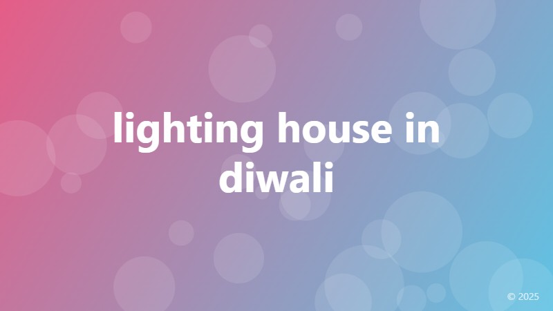 lighting house in diwali