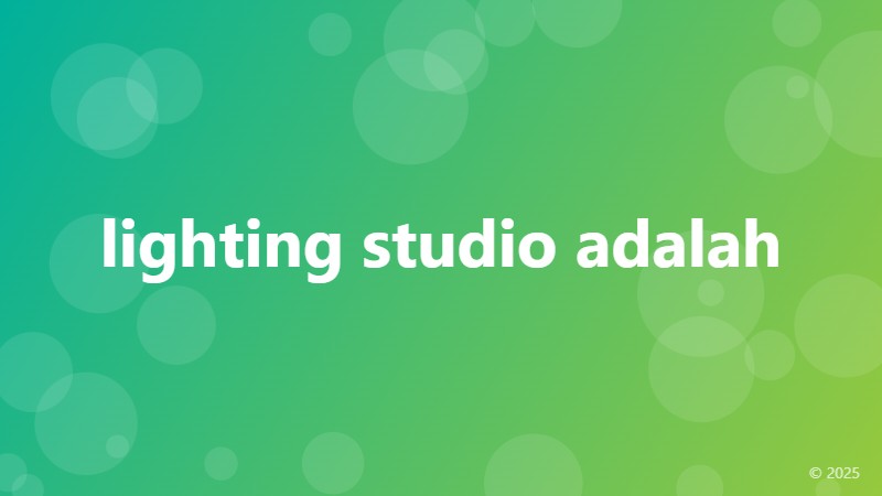 lighting studio adalah