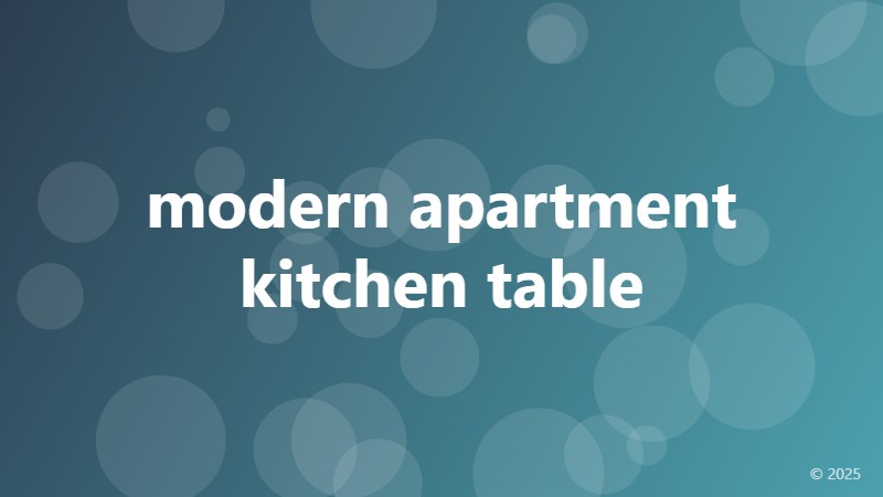 modern apartment kitchen table