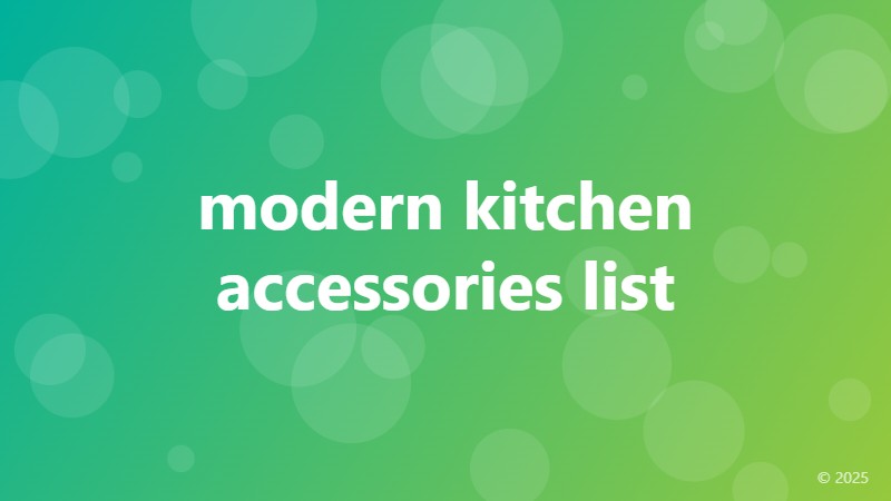 modern kitchen accessories list