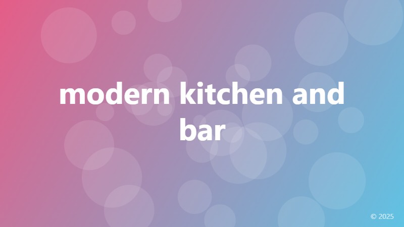 modern kitchen and bar