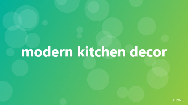 modern kitchen decor