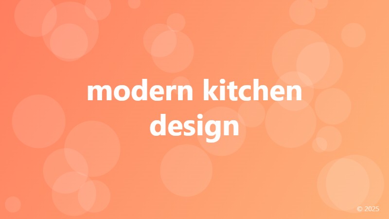 modern kitchen design