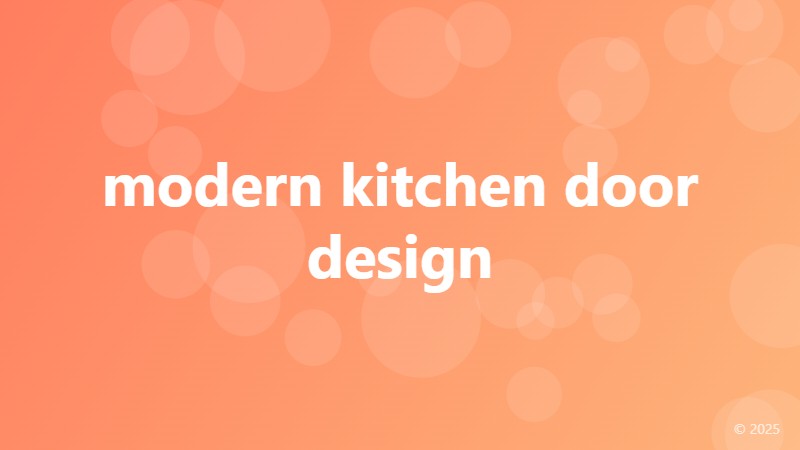 modern kitchen door design