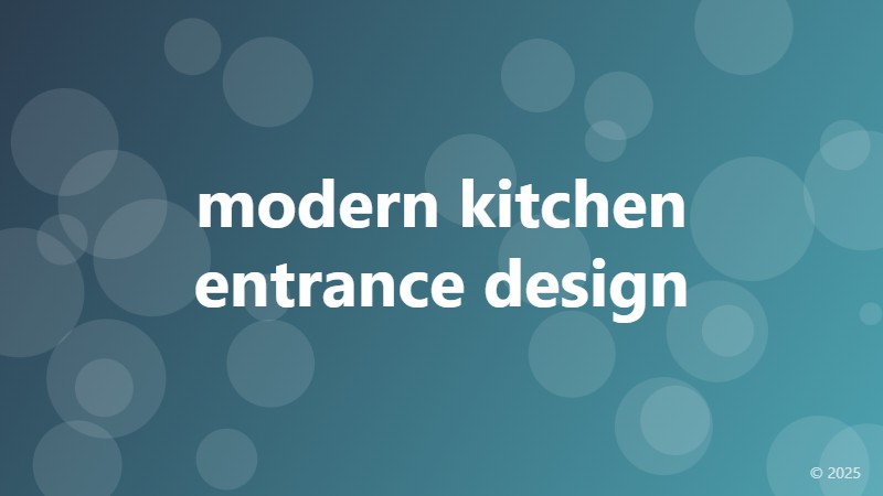 modern kitchen entrance design