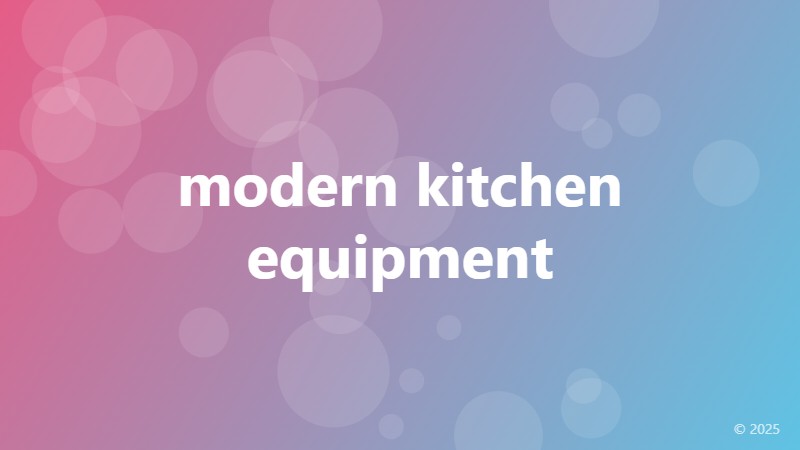 modern kitchen equipment