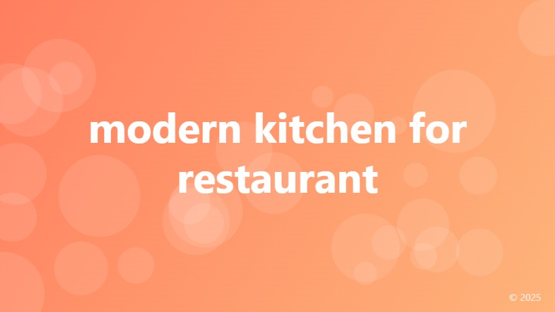 modern kitchen for restaurant