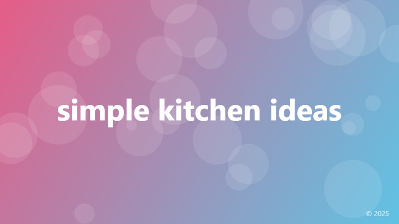 simple kitchen ideas