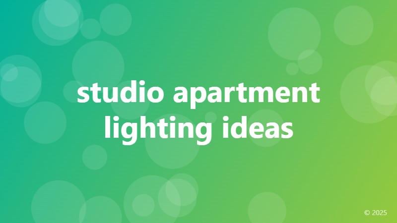 studio apartment lighting ideas