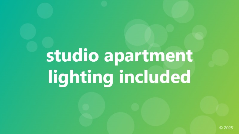 studio apartment lighting included