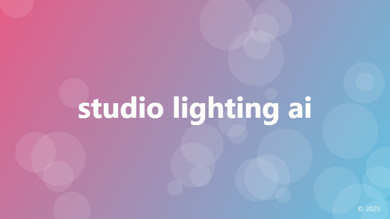 studio lighting ai